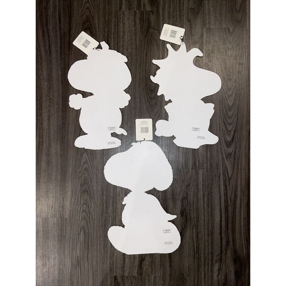 Peanuts Halloween 15" Decoration Window Die Cut 3pc Set Glitter Snoopy NWT / NOS - Picture 2 of 14